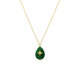 Stainless steel goldplated ketting met hanger met natuursteen voor dames