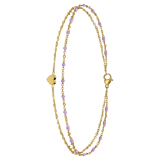 Stainless steel goldplated enkelbandje hart voor dames