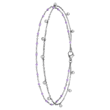 Dubbele stainless steel enkelband met bedeltjes violet