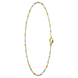 Stainless steel goldplated enkelbandje met plating lichtblauw voor dames