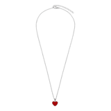LivLiv stainless steel ketting hart met kristal red velvet voor dames