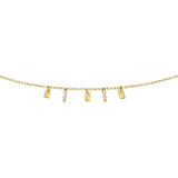 Stainless steel goldplated fantasiearmband met rozenkwarts voor dames