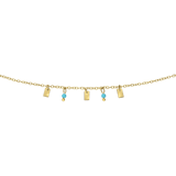 Armband aus Edelstahl, vergoldet, mit Türkis