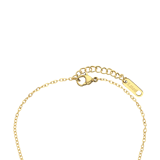 Stainless steel goldplated fantasiearmband met turquoise voor dames
