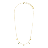 Stainless steel goldplated ketting met hanger met blue lace agaat voor dames