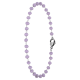 Armband aus Edelstahl, vergoldet, mit Glasperlen, Weiß