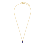 Stainless steel goldplated ketting met hanger met saffier voor dames