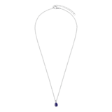 Stainless steel ketting met saffier voor dames