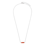Stainless steel ketting met rode onyx voor dames