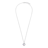Zilveren ketting met hanger hart multi zirkonia