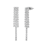 Silberfarbenes Modeschmuckset mit Halskette und Ohrringen mit Strass
