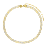 Goldfarbenes Modeschmuckset mit Halskette und Ohrringen