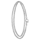 Silberfarbenes Modeschmuckset mit Halskette und Armband mit Strassbesatz