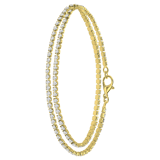 Goldfarbenes Modeschmuckset mit Halskette und Armband mit Strassbesatz