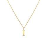 Stainless steel goldplated ketting met letterhanger I voor dames