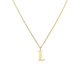 Stainless steel goldplated ketting met letterhanger L voor dames