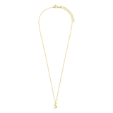 Stainless steel goldplated ketting met letterhanger S voor dames