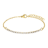 Stainless steel goldplated tennisarmband voor dames