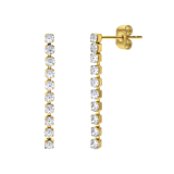 Stainless steel goldplated oorhangers met stras voor dames