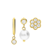 Ohrringe aus Edelstahl, vergoldet, Set, Perle