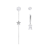Stainless steel oorringen set ster voor dames