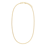 Halskette aus Edelstahl, vergoldet, mit Kordelglied, 2,5 mm