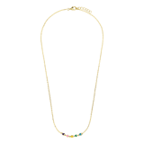 Zilveren goldplated kinderketting met hanger hart met emaille 