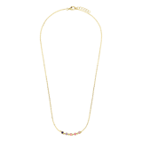 Zilveren goldplated kinderketting met hanger hart met emaille