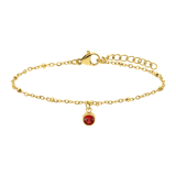 Stainless steel goldplated fantasiearmband met geboortesteen Januari voor dames