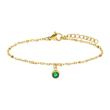 Armband aus Edelstahl, vergoldet, mit Geburtsstein, Mai