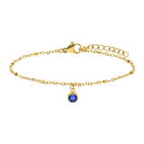 Stainless steel goldplated fantasiearmband met geboortesteen September voor dames