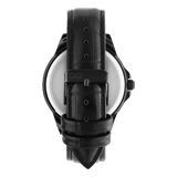 Q&Q Herrenuhr mit schwarzem Lederarmband