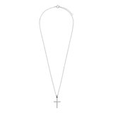 Zilveren ketting met hanger kruis zirkonia