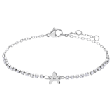 Tennisarmband aus Edelstahl, mit weißem kubischem Zirkonia, Buchstabe: A