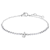 Stainless steel tennis armband wit cz letter - J