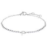 Tennisarmband aus Edelstahl, mit weißem kubischem Zirkonia, Buchstabe: P