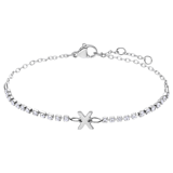 Tennisarmband aus Edelstahl, mit weißem kubischem Zirkonia, Buchstabe: X