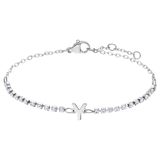 Stainless steel tennis armband wit cz letter - Y
