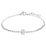 Tennisarmband aus Edelstahl, mit weißem kubischem Zirkonia, Buchstabe: Z