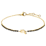 Stainless steel goldplated fantasiearmband met sterrenbeeld Schorpioen met zirkonia voor dames