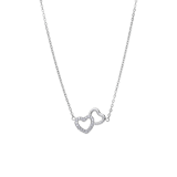 Stainless steel ketting met open hart zirkonia