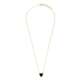 Zilveren goldplated ketting met hanger hart met black agate voor dames