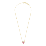 Zilveren goldplated ketting met hanger hart met rhodoniet voor dames