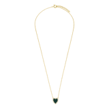 Zilveren goldplated ketting met hanger hart met malachiet voor dames