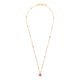 Halskette aus 925er Silber, vergoldet, mit rosa Herz