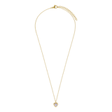 Stainless steel goldplated ketting met hanger hart met zirkonia voor dames