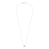 14 karaat geelgouden ketting met geboortesteen hanger Oktober