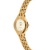 Q&Q Damenarmbanduhr aus goldfarbenem Edelstahl F12A-001PY