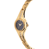 Q&Q Damenarmbanduhr aus goldfarbenem Edelstahl F13A-002PY