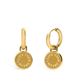 Guess stainless steel goldplated oorringen met hanger met kristal voor dames